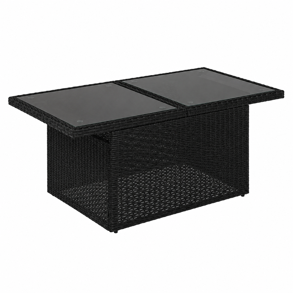 Ensemble de mobilier de jardin 5 pièces avec coussins noirs