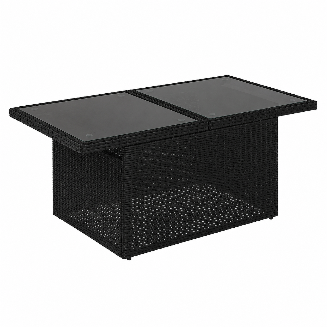 Ensemble de mobilier de jardin 5 pièces avec coussins noirs