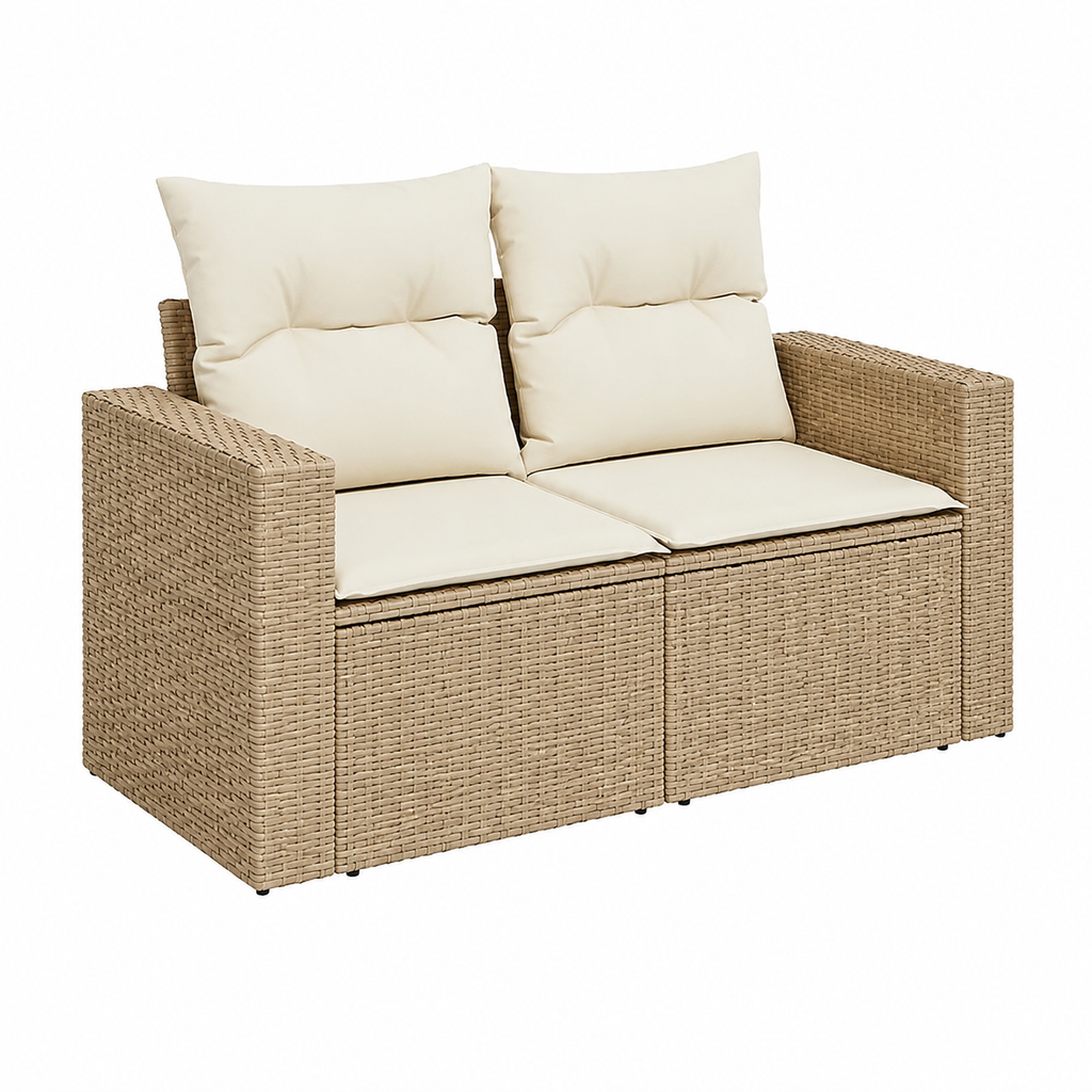 Ensemble de meubles de jardin 8 pièces avec coussins beige