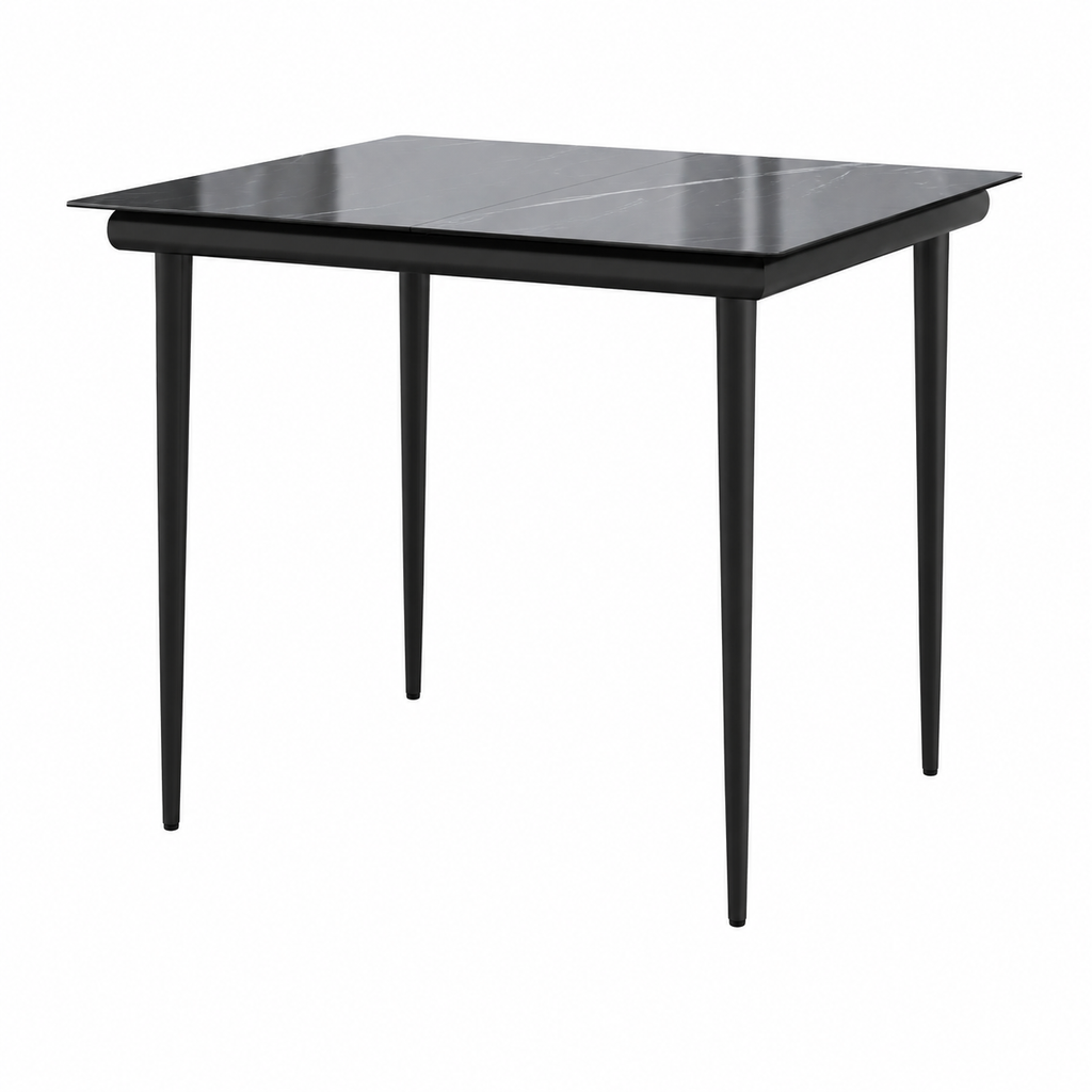 Ensemble de salle à manger de jardin 3 pièces noir en textilène et acier