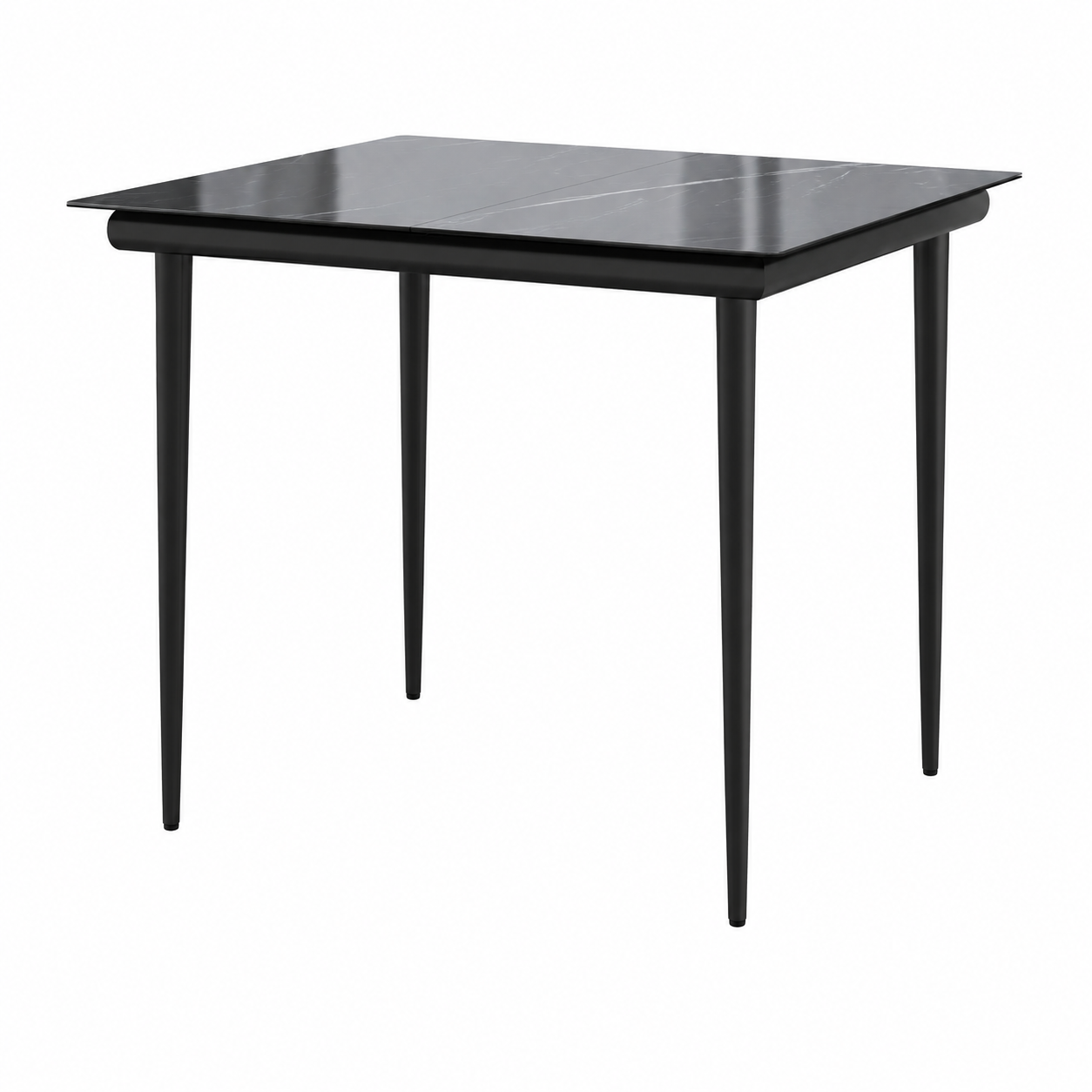 Ensemble de salle à manger de jardin 3 pièces noir en textilène et acier